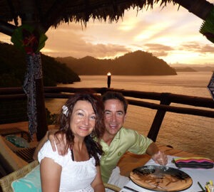 Mary and Ted Mcintyre at COMO Laucala Island's Seagrass Restaurant